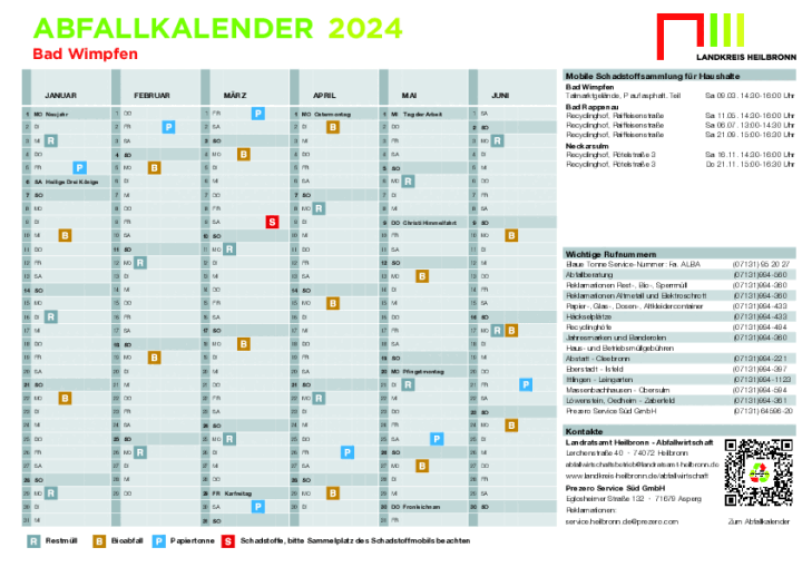 Abfallkalender für 2024 werden zugestellt - Landkreis Heilbronn