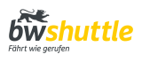 Das Logo zeigt einen schreitende schwarze Löwen und den Schriftzug bwshuttle